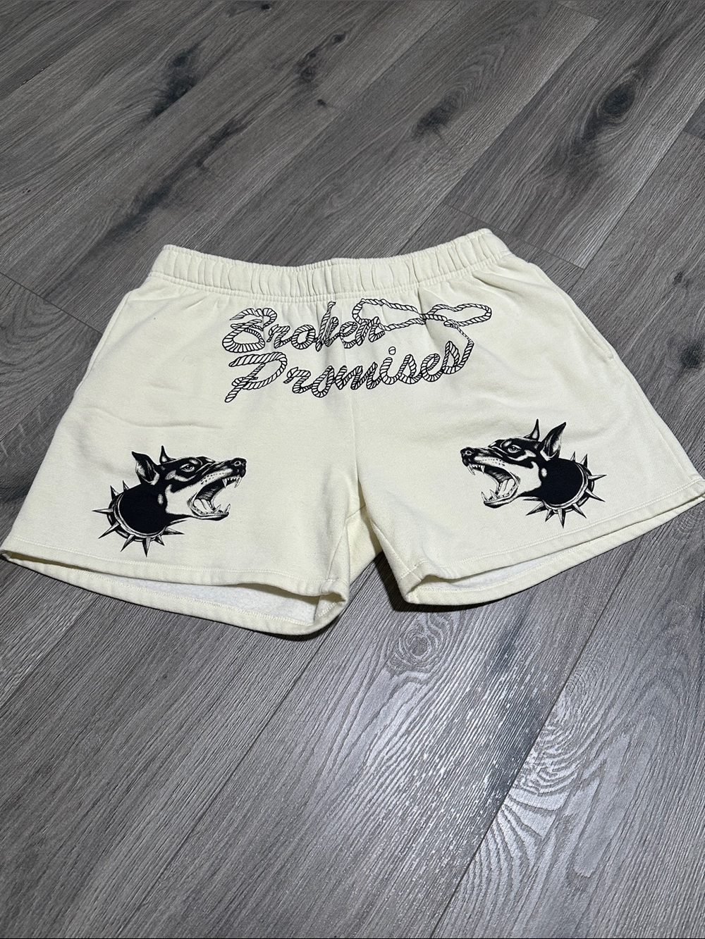 Zumiez Cream 'Broken Promises' Graphic Athletic Shorts